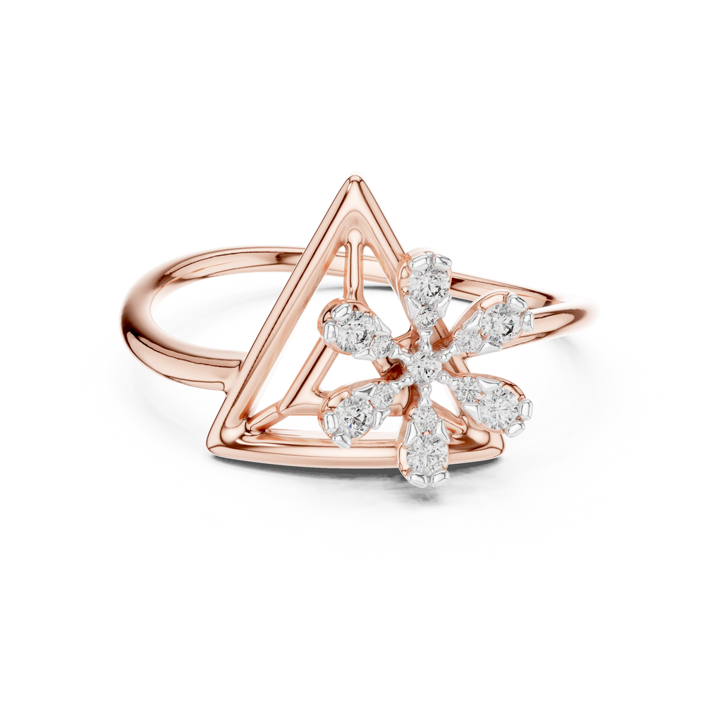 Trillora Triangle Flower Lab Grown Diamond Ring