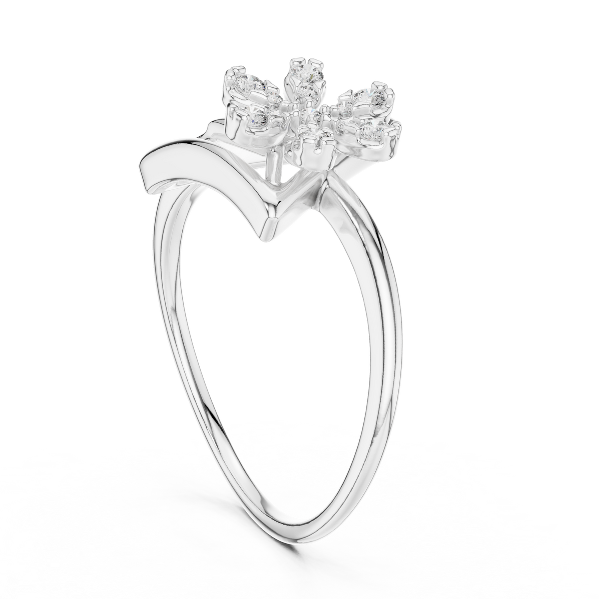 Trillora Triangle Flower Lab Grown Diamond Ring