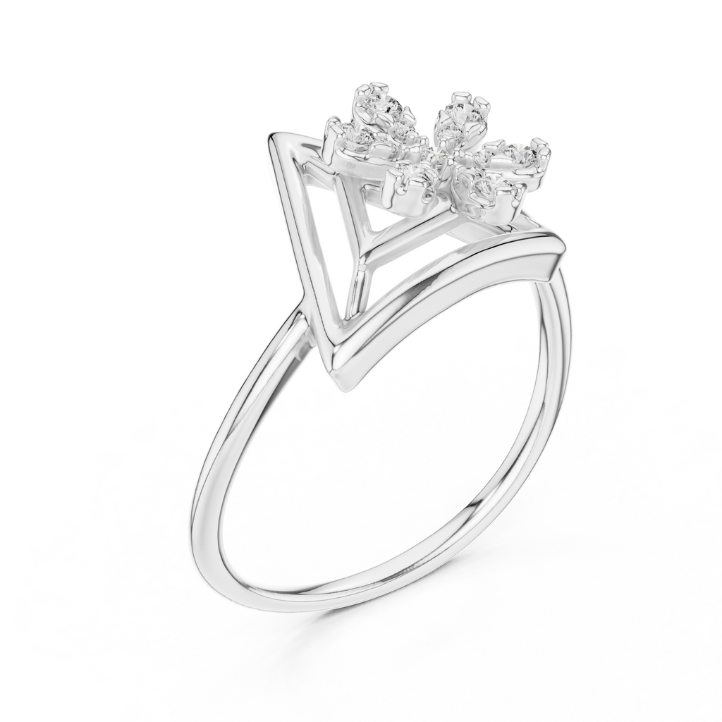 Trillora Triangle Flower Lab Grown Diamond Ring