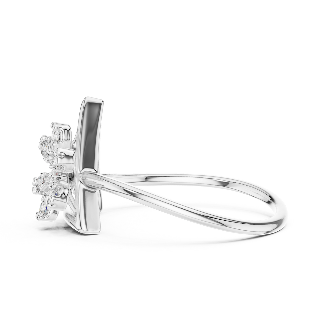 Trillora Triangle Flower Lab Grown Diamond Ring
