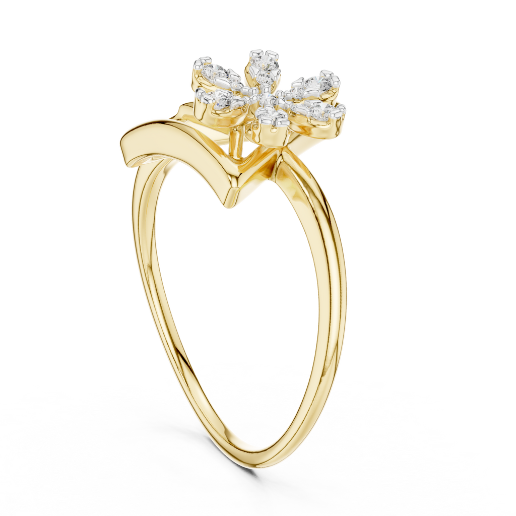 Trillora Triangle Flower Lab Grown Diamond Ring