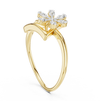 Trillora Triangle Flower Lab Grown Diamond Ring