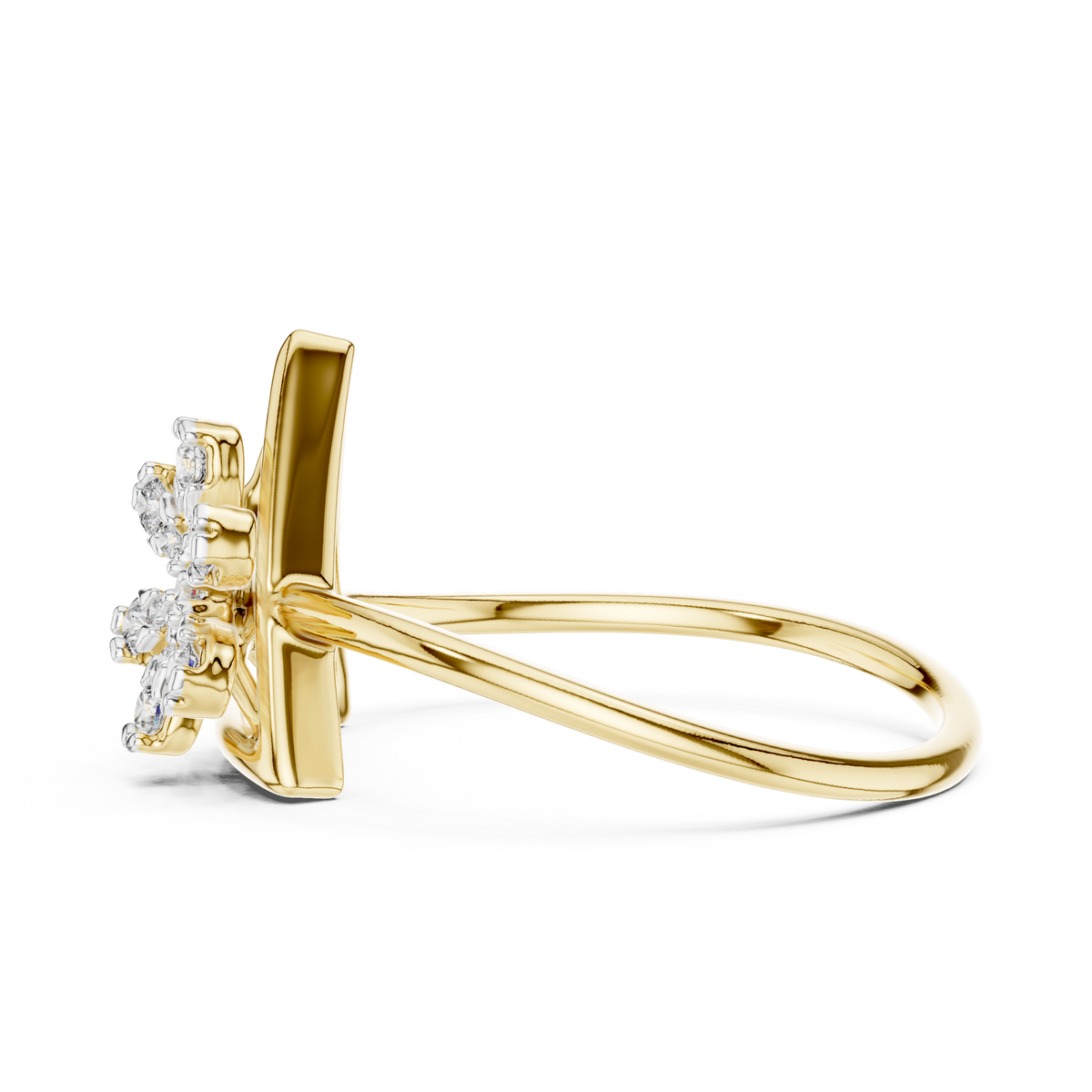 Trillora Triangle Flower Lab Grown Diamond Ring