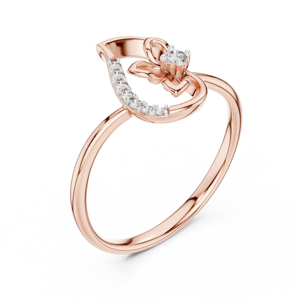 Ambira Paisley Flower Lab Grown Diamond Ring