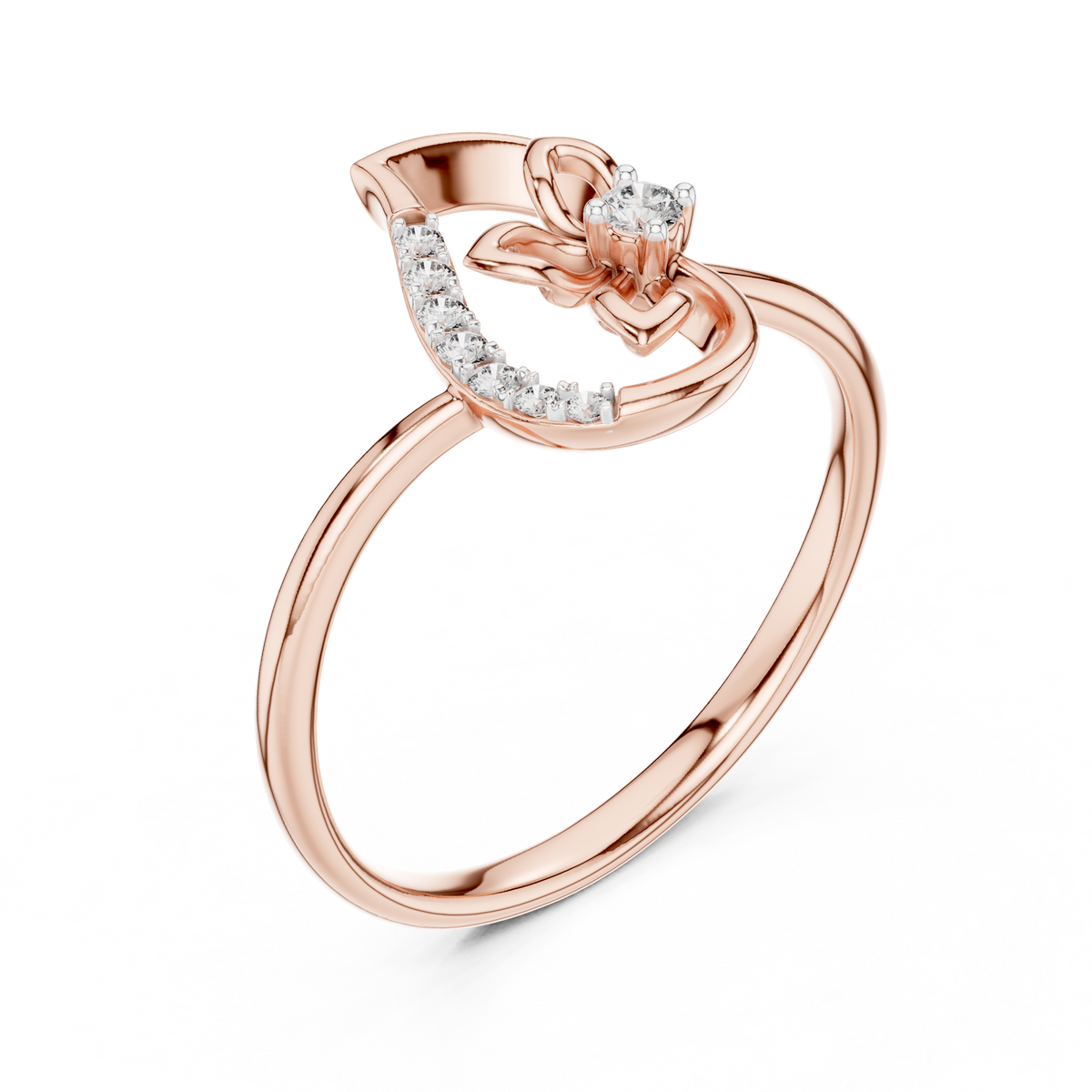 Ambira Paisley Flower Lab Grown Diamond Ring