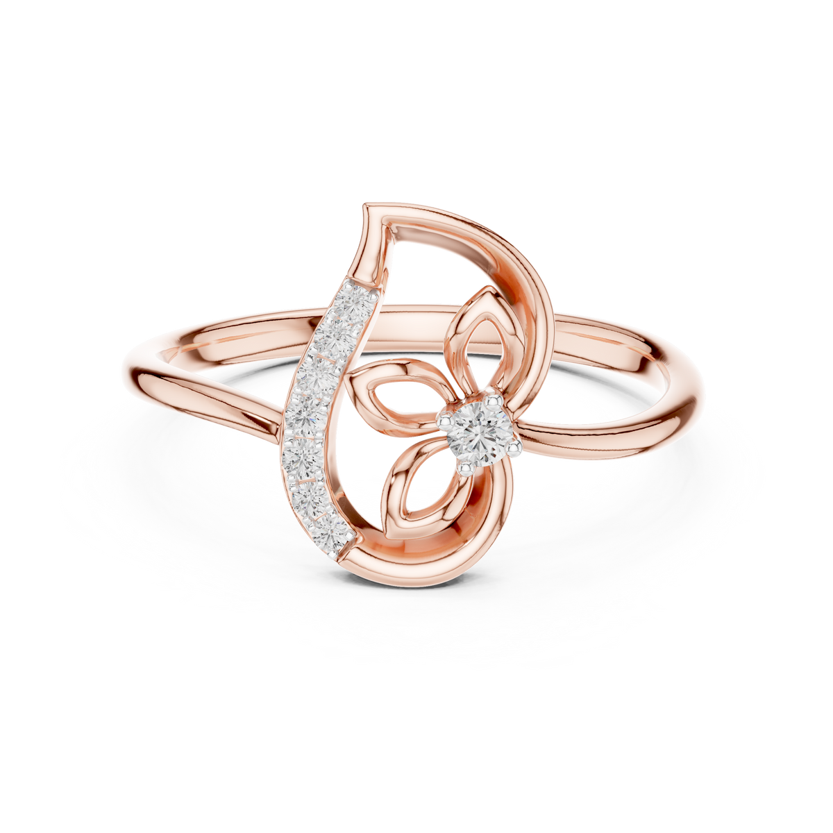 Ambira Paisley Flower Lab Grown Diamond Ring
