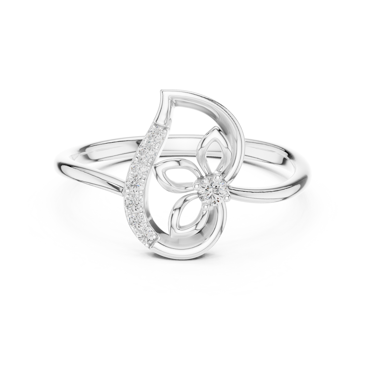Ambira Paisley Flower Lab Grown Diamond Ring