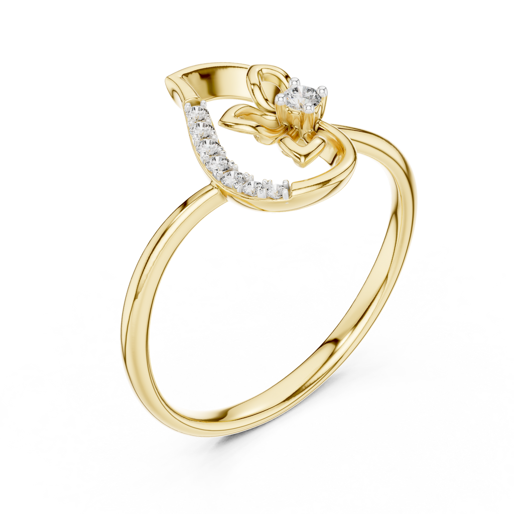 Ambira Paisley Flower Lab Grown Diamond Ring