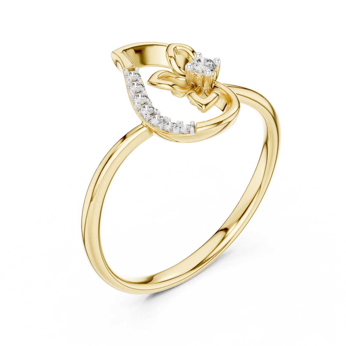 Ambira Paisley Flower Lab Grown Diamond Ring