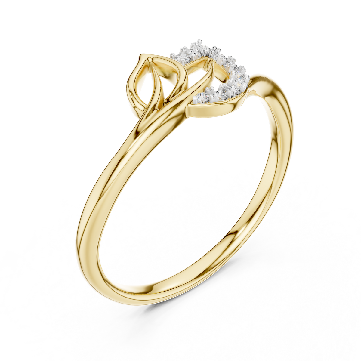 Virella Twin Leaf Lab Grown Diamond Bypass Ring