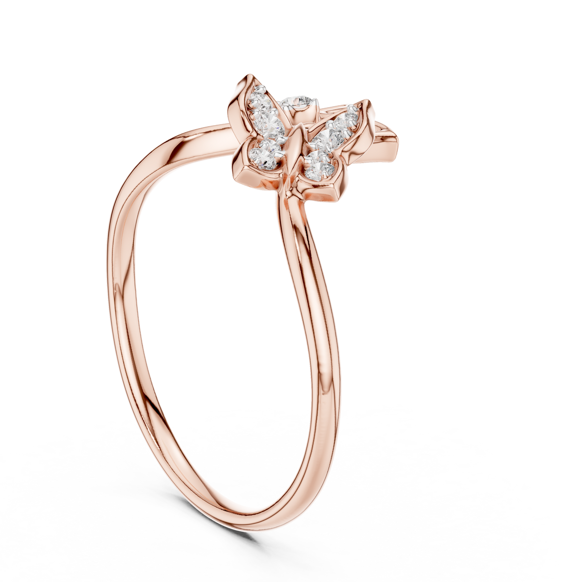Papilia Double Butterfly Lab Grown Diamond Bypass Ring