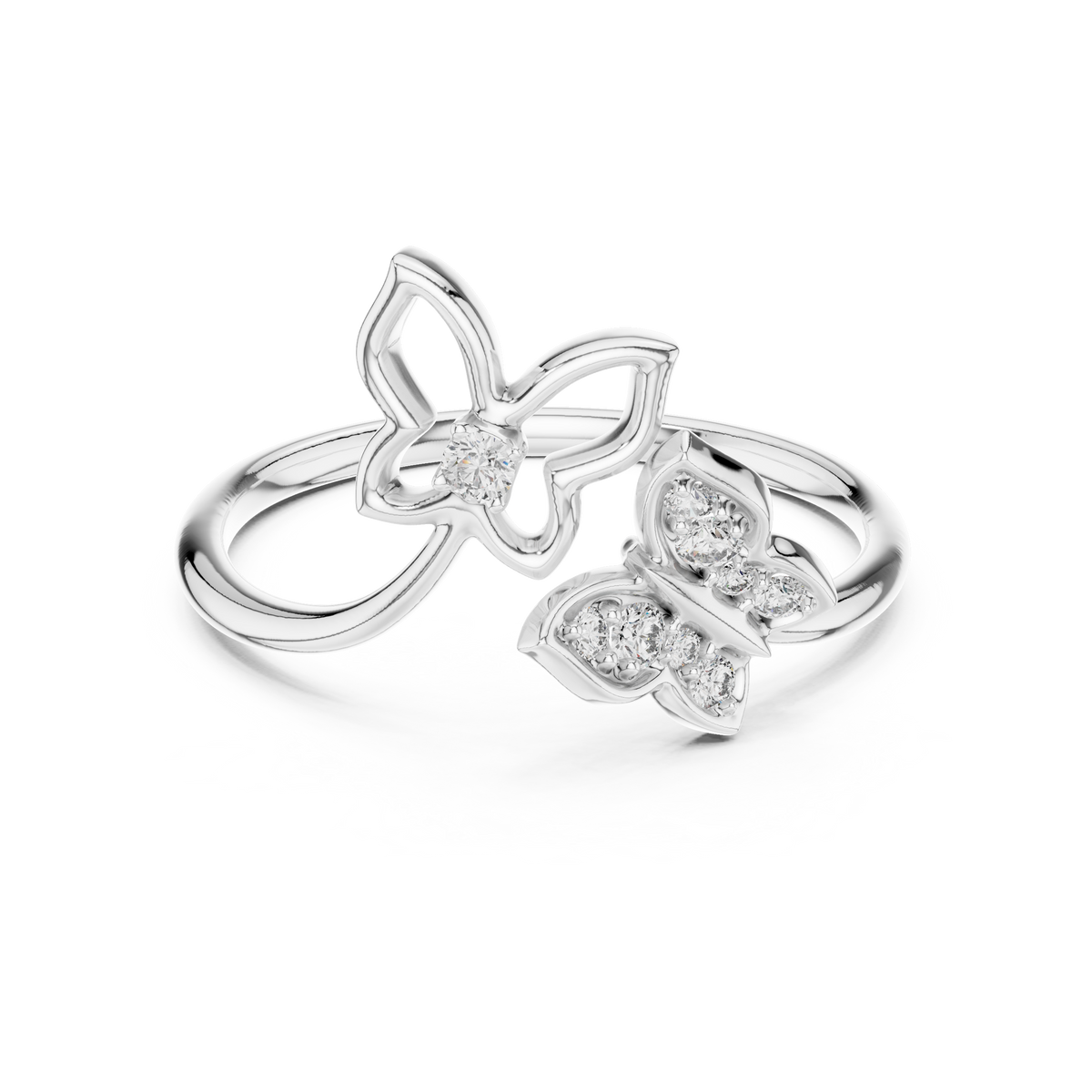 Papilia Double Butterfly Lab Grown Diamond Bypass Ring