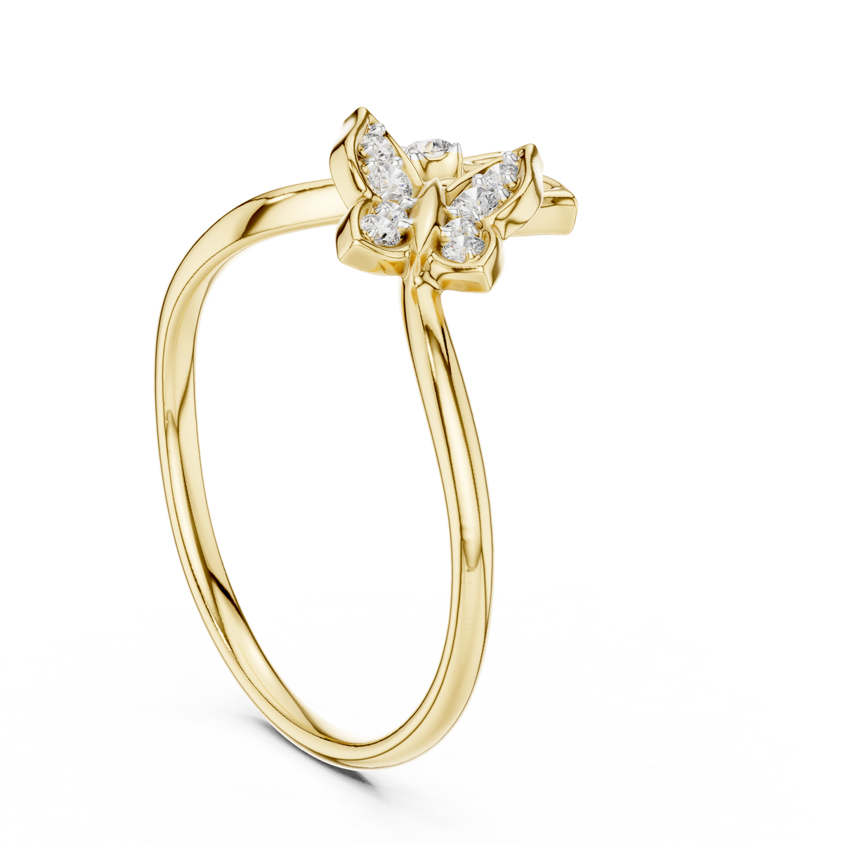 Papilia Double Butterfly Lab Grown Diamond Bypass Ring