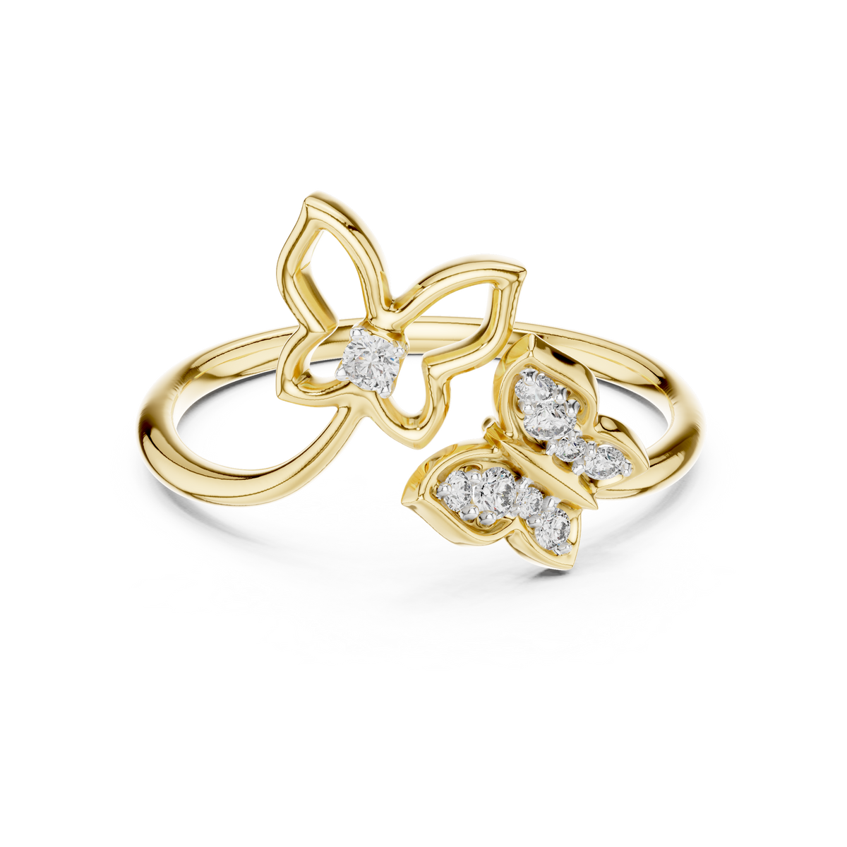 Papilia Double Butterfly Lab Grown Diamond Bypass Ring