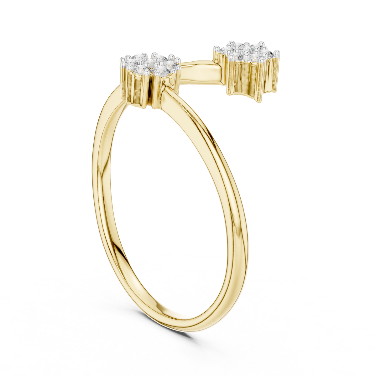 Blossima Double Flower Cluster Lab Grown Diamond Open Ring