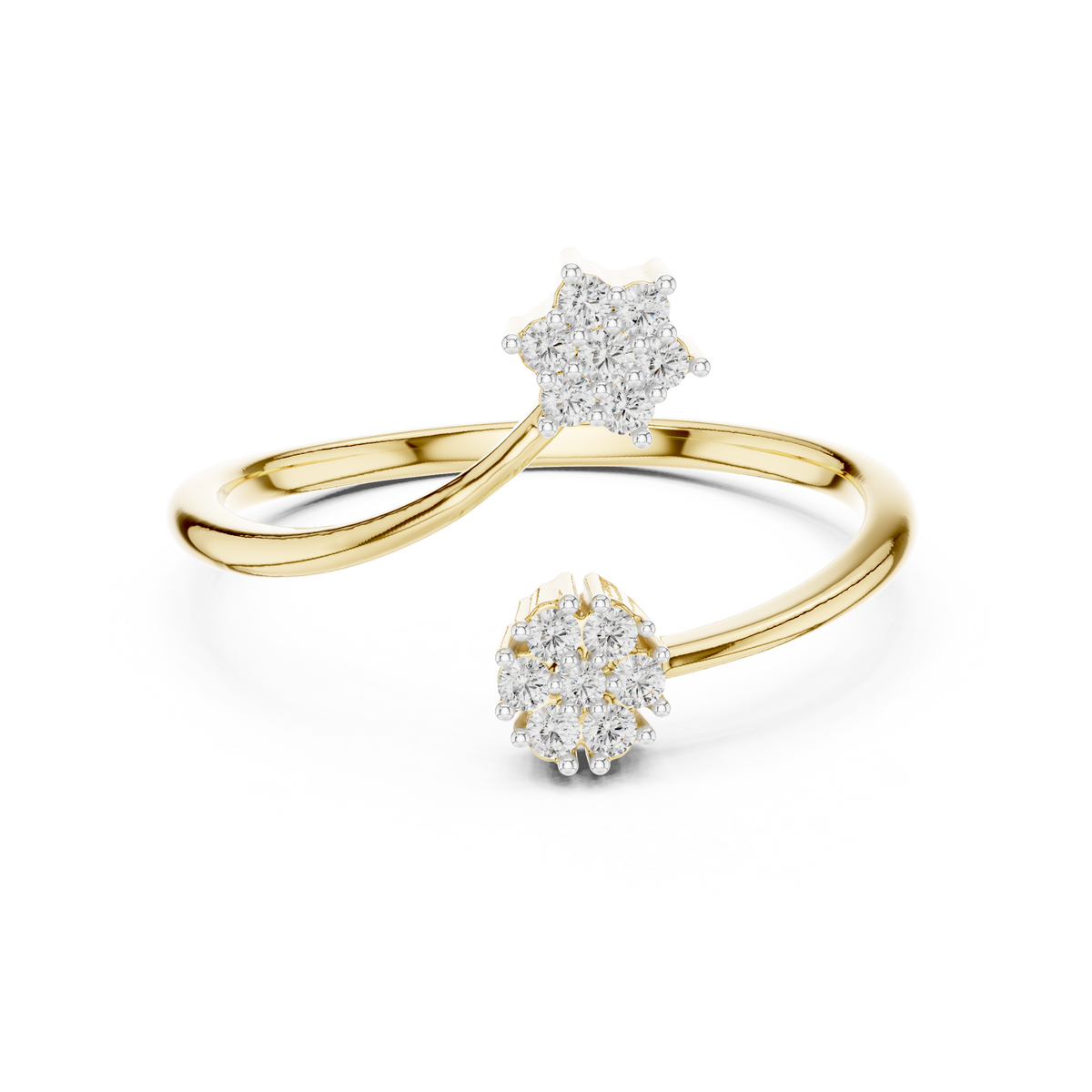 Blossima Double Flower Cluster Lab Grown Diamond Open Ring