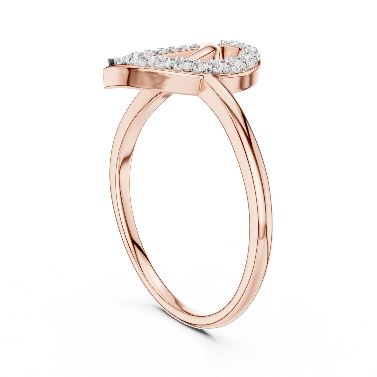 Zephyra Swirl Leaf Lab Grown Diamond Bypass Ring
