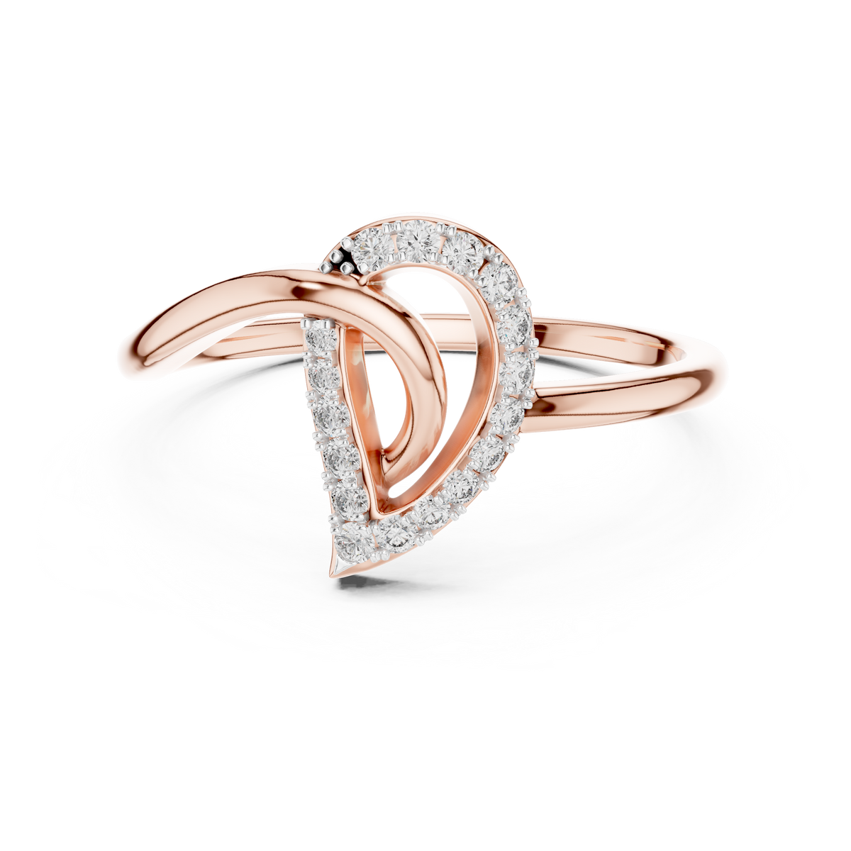 Zephyra Swirl Leaf Lab Grown Diamond Bypass Ring