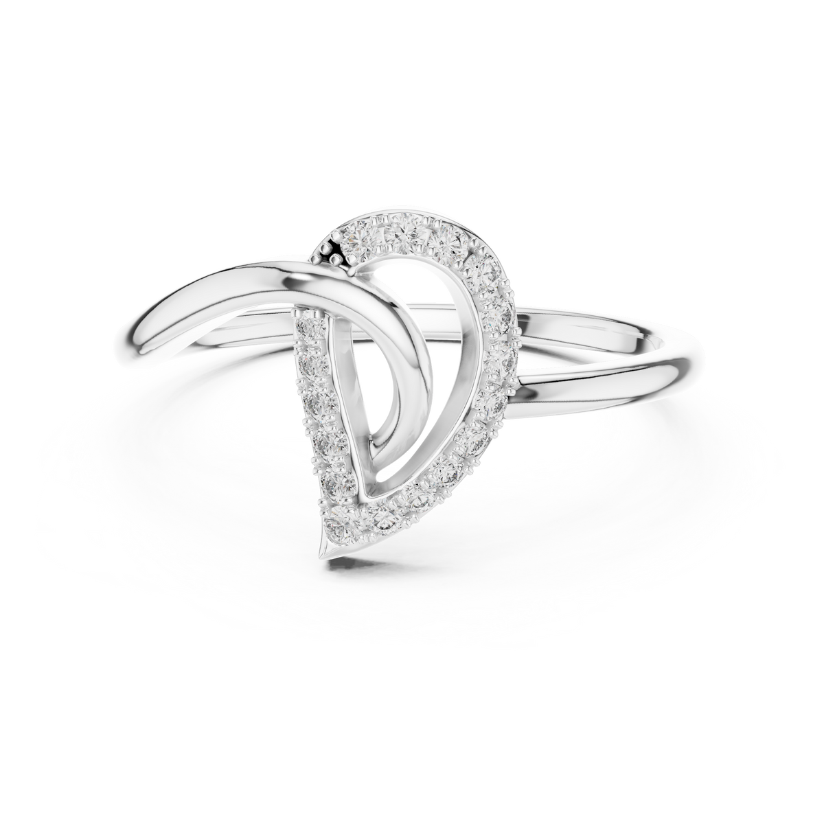 Zephyra Swirl Leaf Lab Grown Diamond Bypass Ring