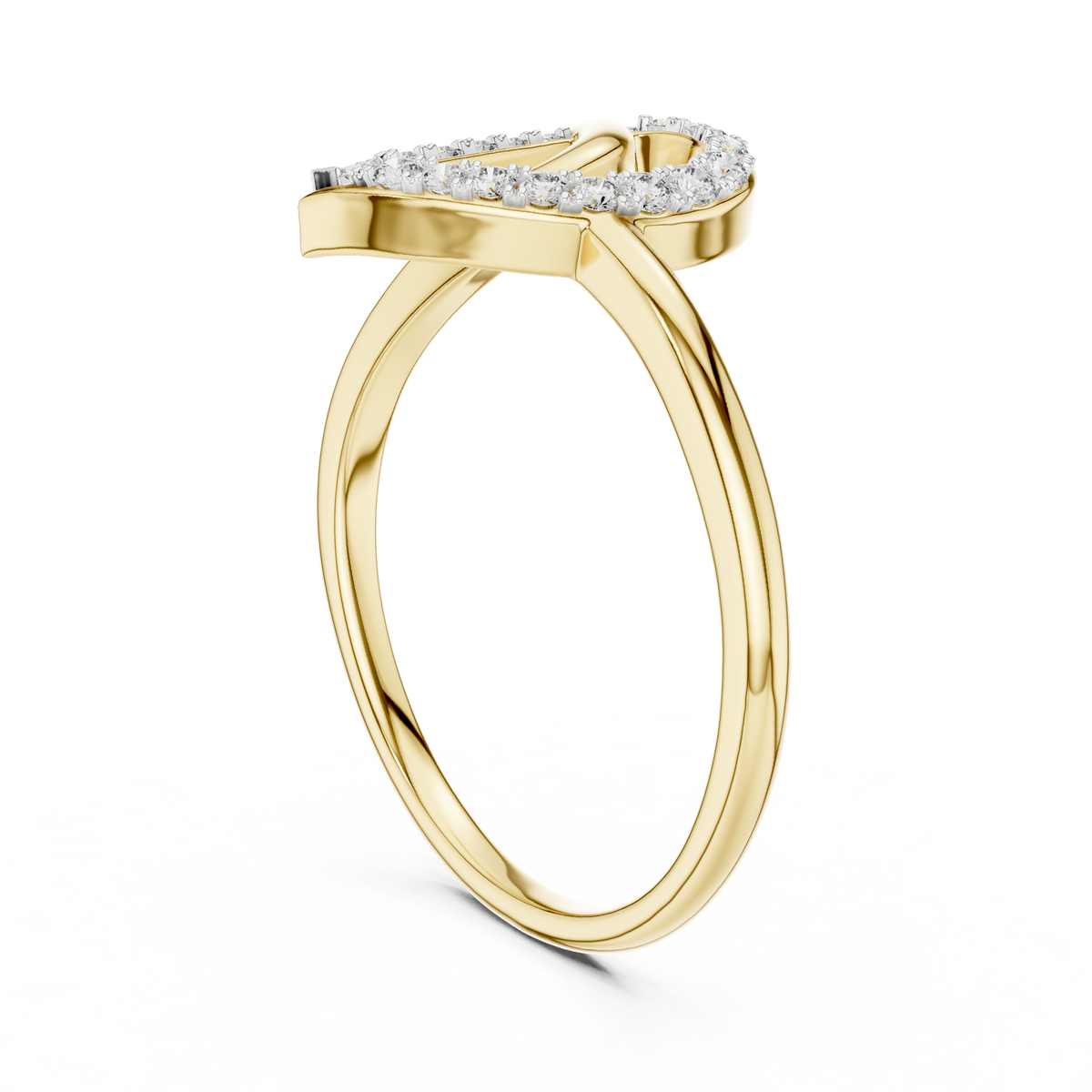 Zephyra Swirl Leaf Lab Grown Diamond Bypass Ring