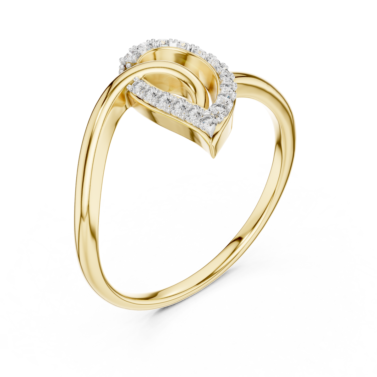 Zephyra Swirl Leaf Lab Grown Diamond Bypass Ring