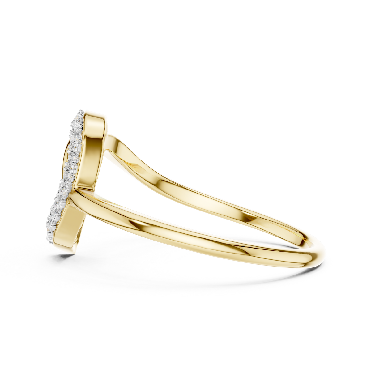 Zephyra Swirl Leaf Lab Grown Diamond Bypass Ring