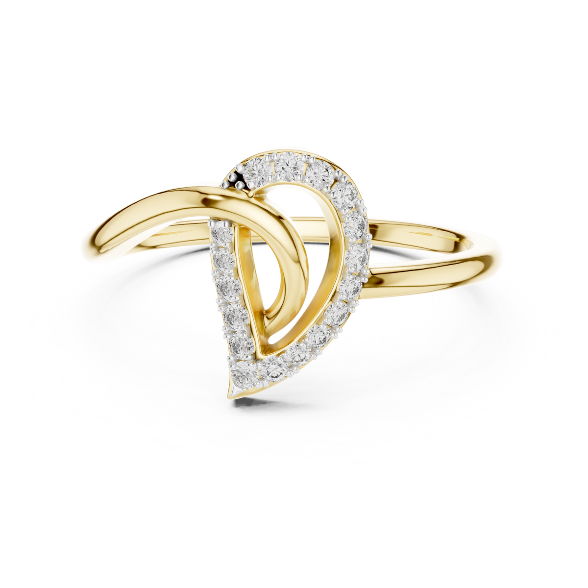 Zephyra Swirl Leaf Lab Grown Diamond Bypass Ring