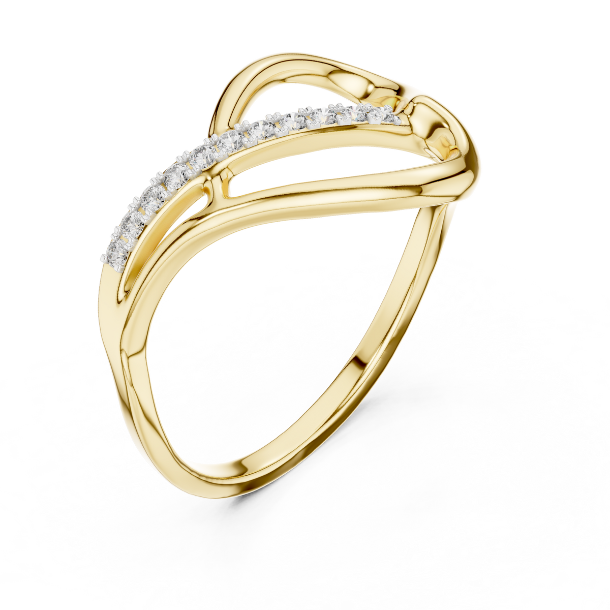 Eloria Open Heart Lab Grown Diamond Bypass Ring