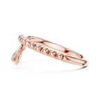 Perlina Beaded Dangling Hearts Lab Grown Diamond Charm Ring
