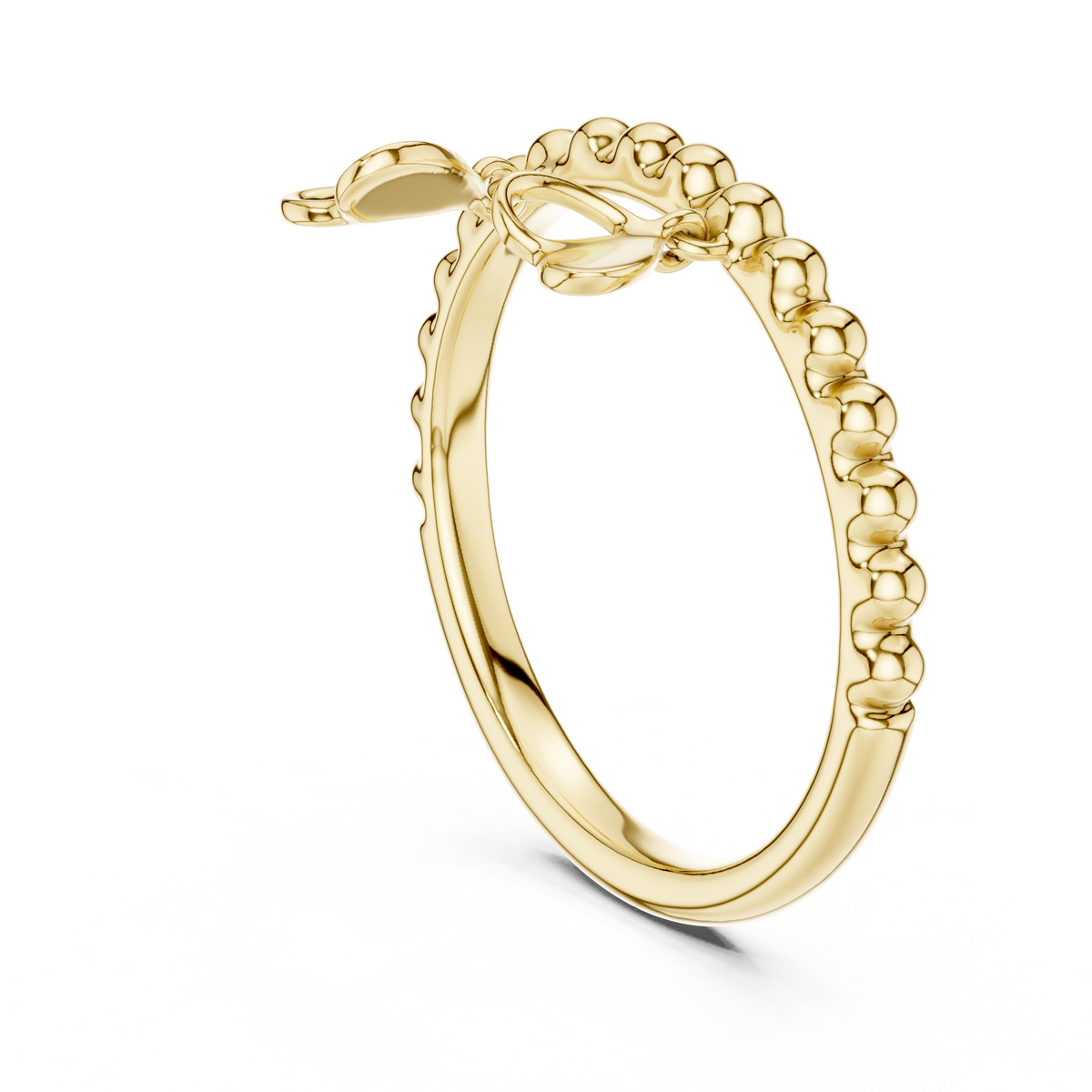 Perlina Beaded Dangling Hearts Lab Grown Diamond Charm Ring