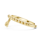 Perlina Beaded Dangling Hearts Lab Grown Diamond Charm Ring