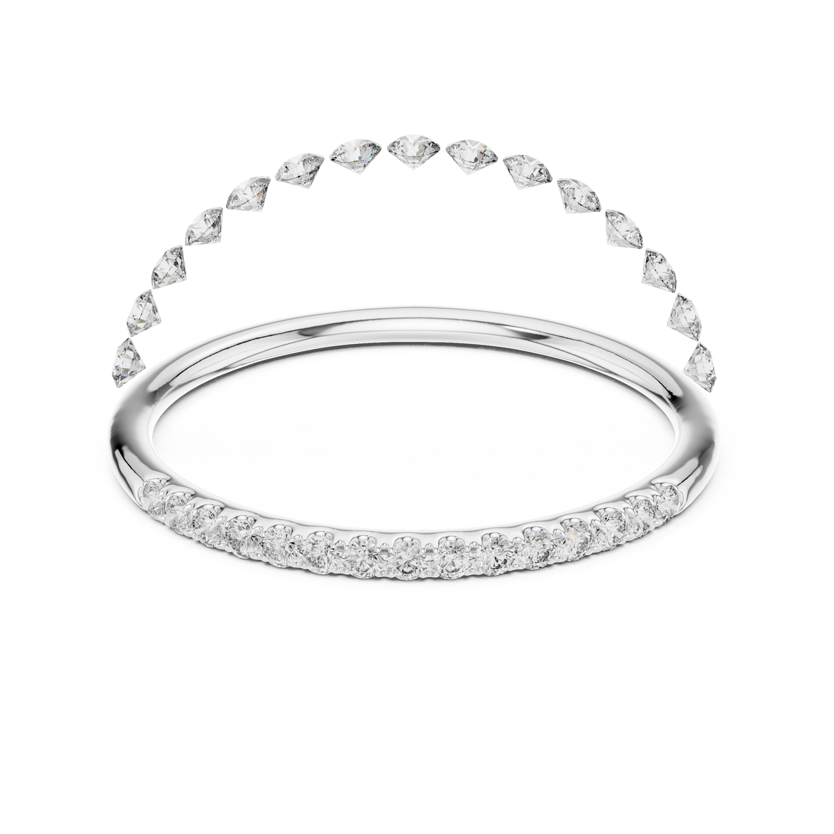 Lumera Slim Pavé Lab Grown Diamond Half Eternity Band