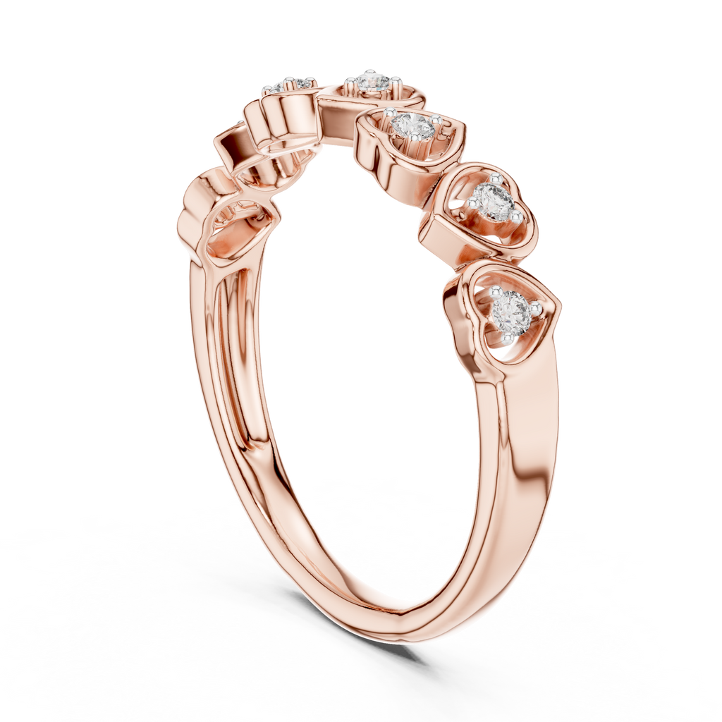Cuorelle Seven Hearts Lab Grown Diamond Stackable Band