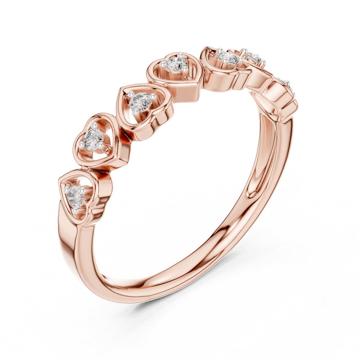 Cuorelle Seven Hearts Lab Grown Diamond Stackable Band