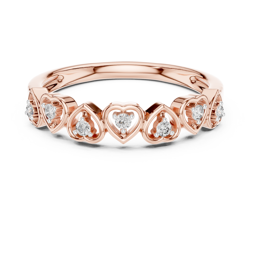 Cuorelle Seven Hearts Lab Grown Diamond Stackable Band