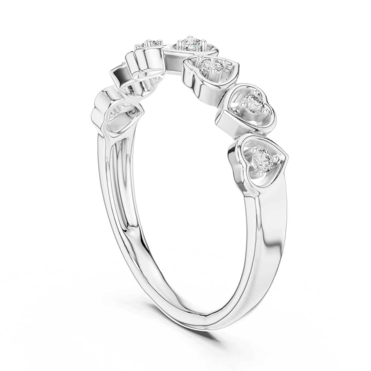 Cuorelle Seven Hearts Lab Grown Diamond Stackable Band