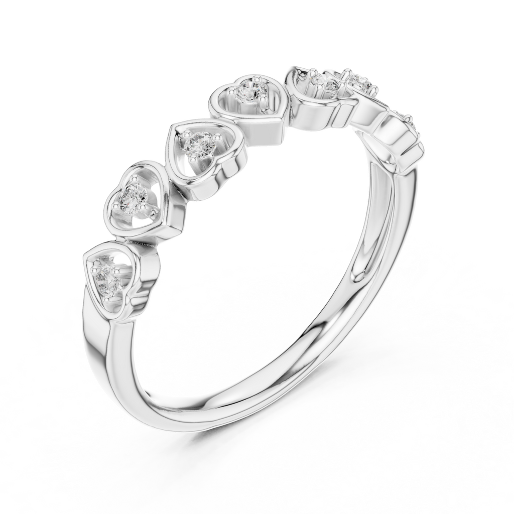 Cuorelle Seven Hearts Lab Grown Diamond Stackable Band