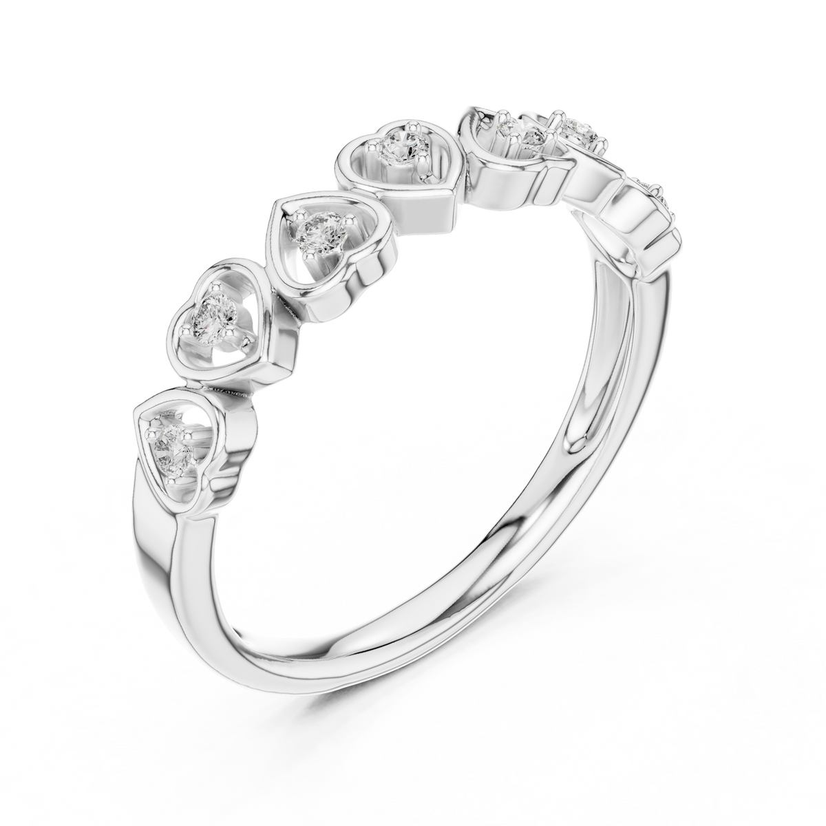 Cuorelle Seven Hearts Lab Grown Diamond Stackable Band