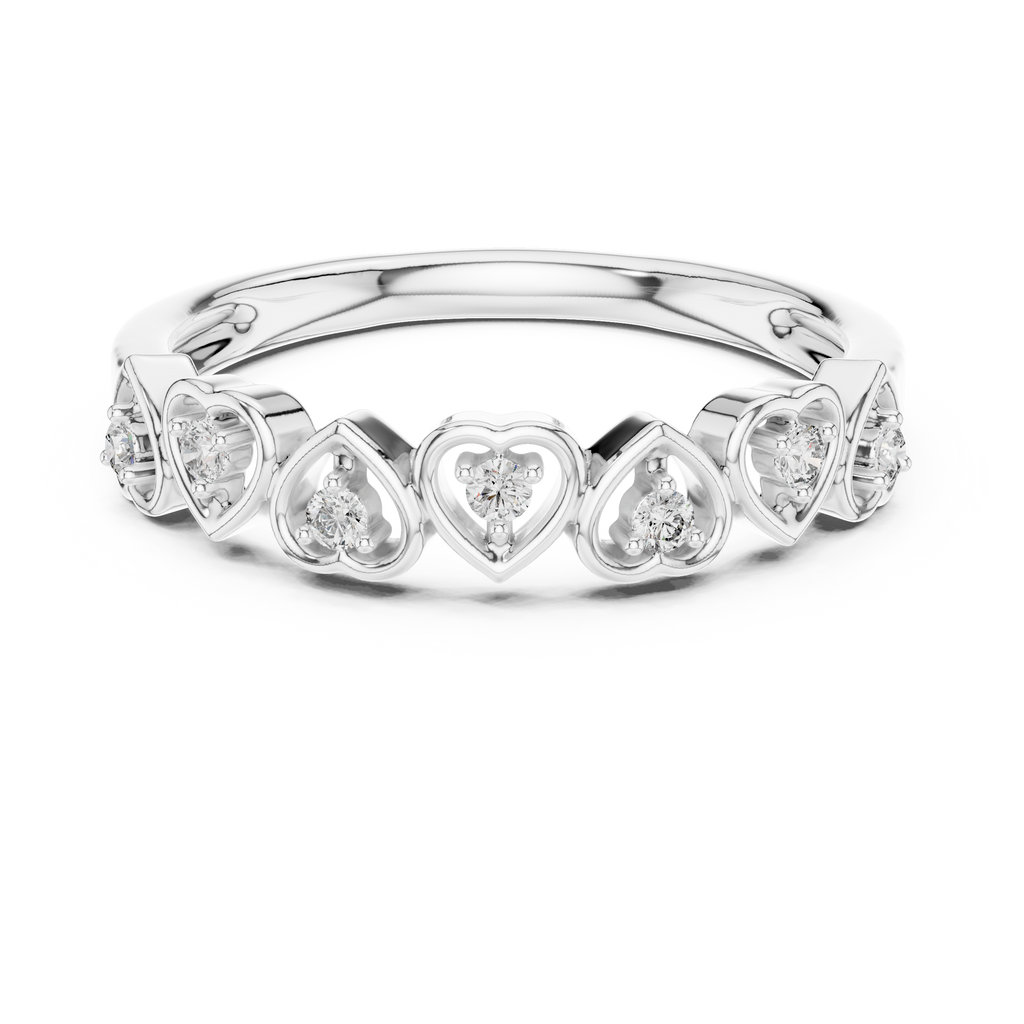 Cuorelle Seven Hearts Lab Grown Diamond Stackable Band