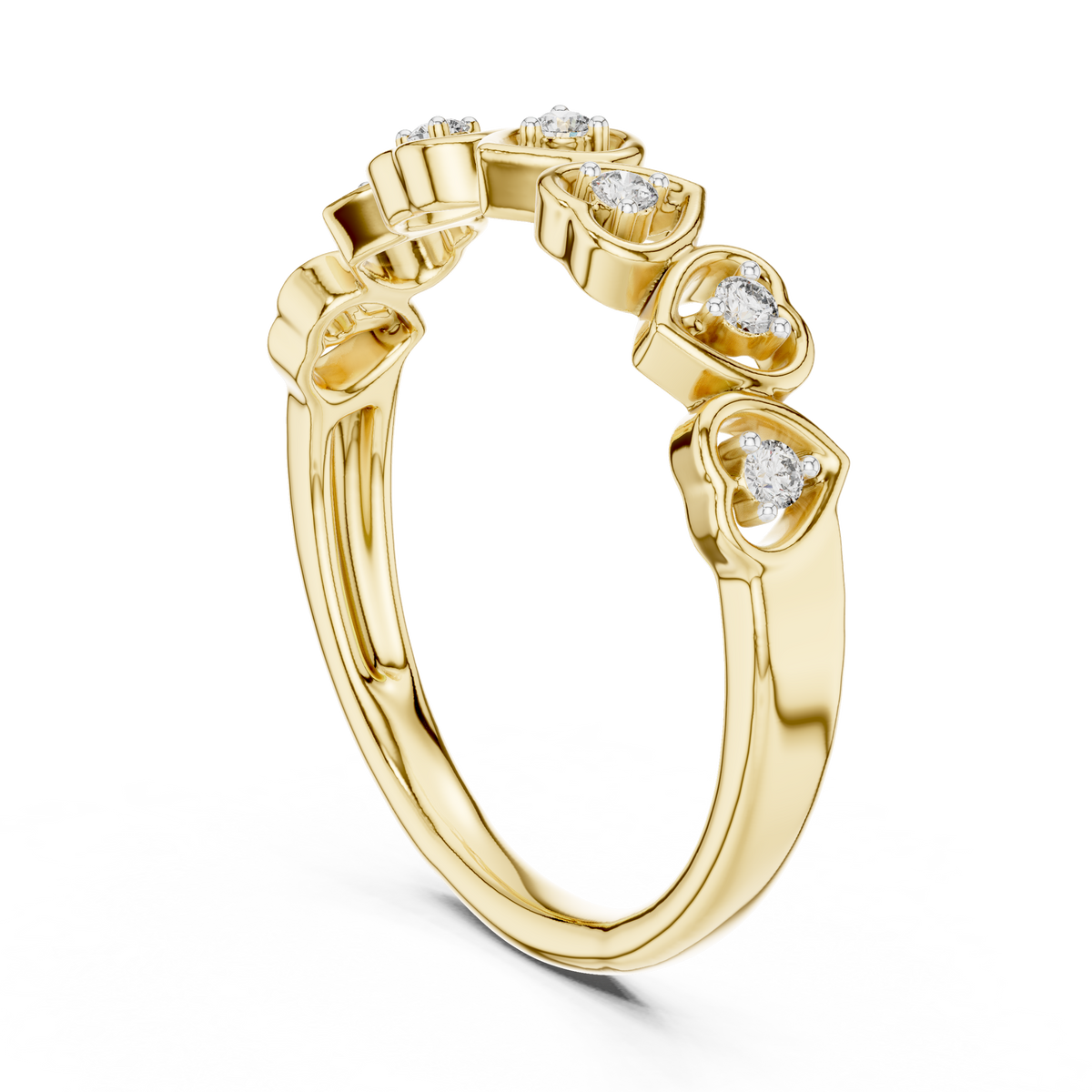 Cuorelle Seven Hearts Lab Grown Diamond Stackable Band