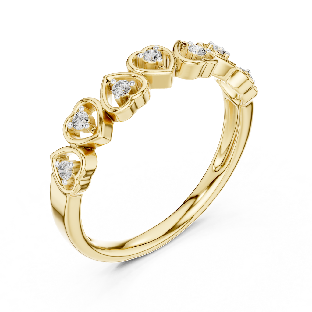 Cuorelle Seven Hearts Lab Grown Diamond Stackable Band