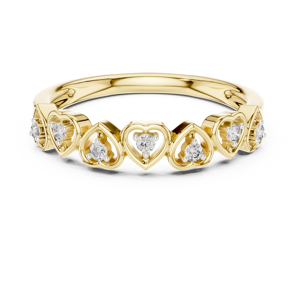 Cuorelle Seven Hearts Lab Grown Diamond Stackable Band