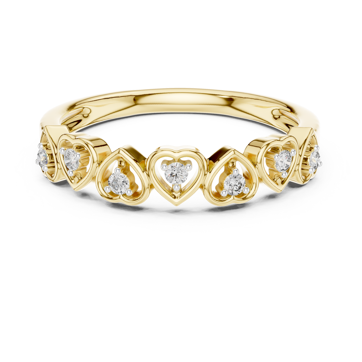 Cuorelle Seven Hearts Lab Grown Diamond Stackable Band