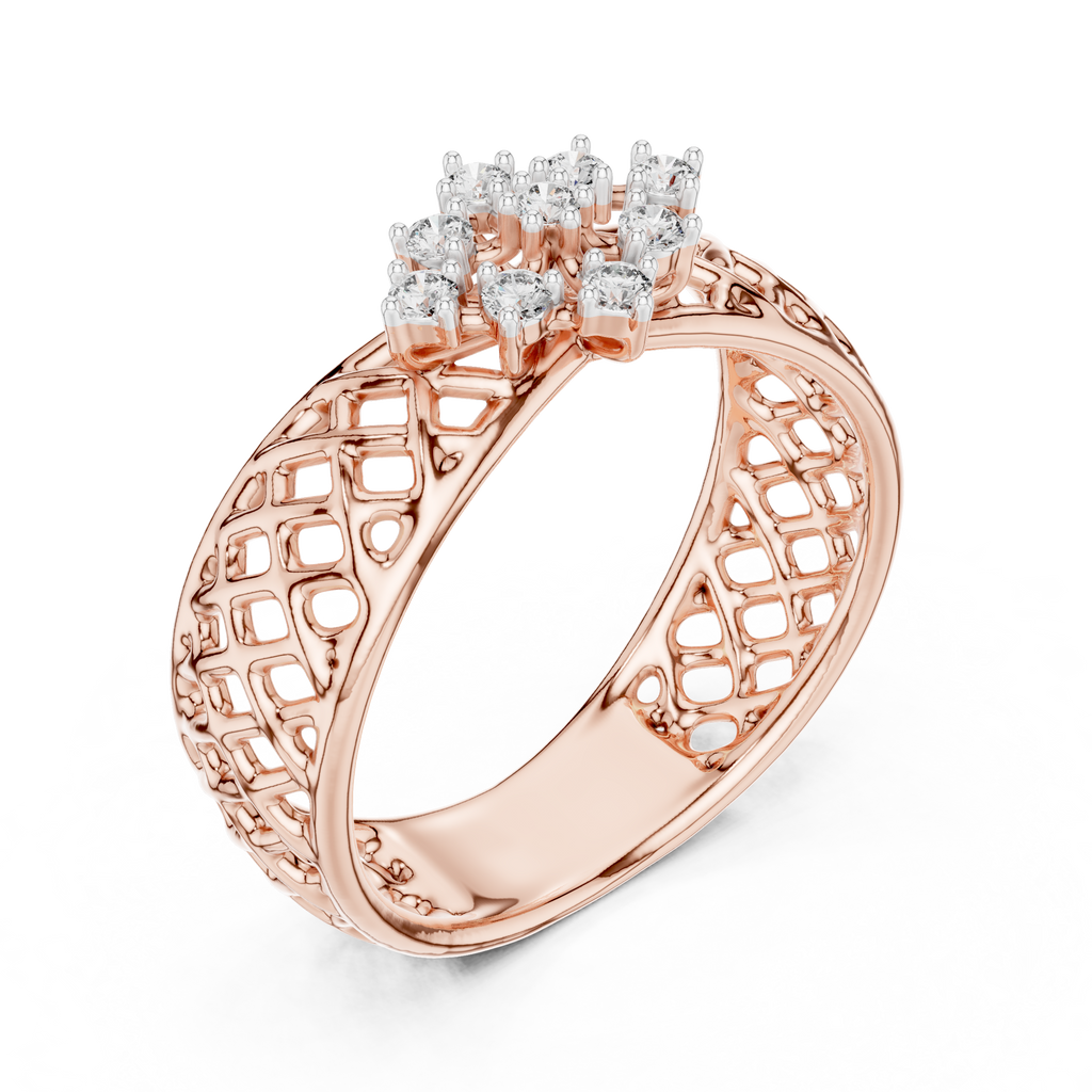 Jaalika Openwork Lattice Lab Grown Diamond Cocktail Ring