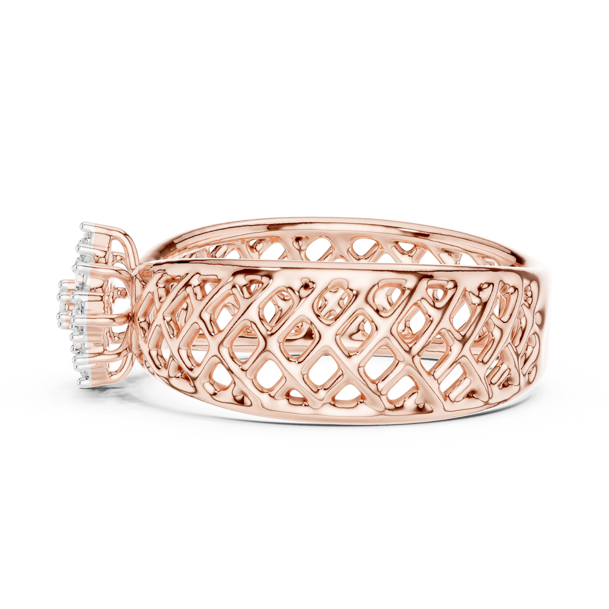 Jaalika Openwork Lattice Lab Grown Diamond Cocktail Ring