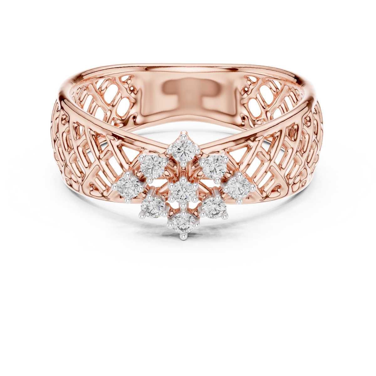 Jaalika Openwork Lattice Lab Grown Diamond Cocktail Ring