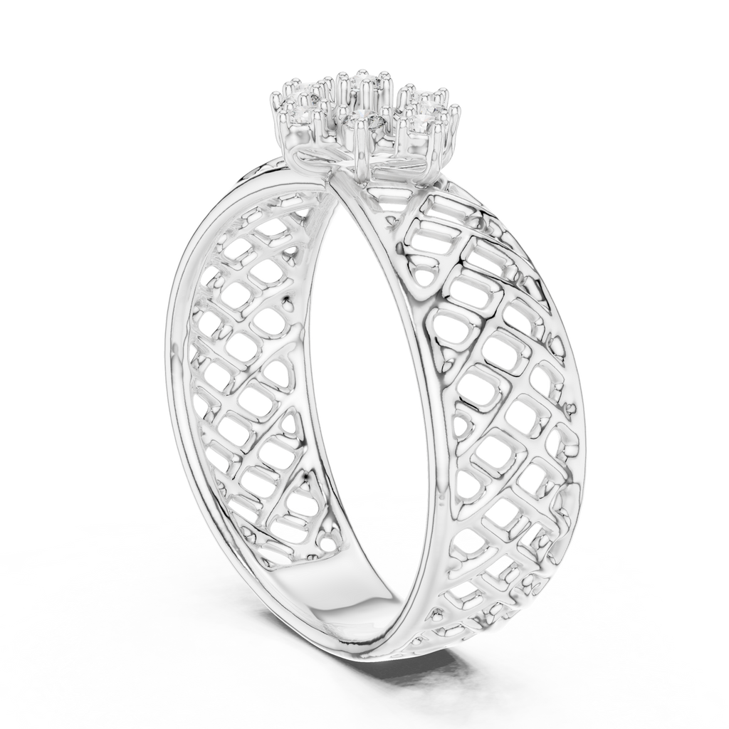 Jaalika Openwork Lattice Lab Grown Diamond Cocktail Ring