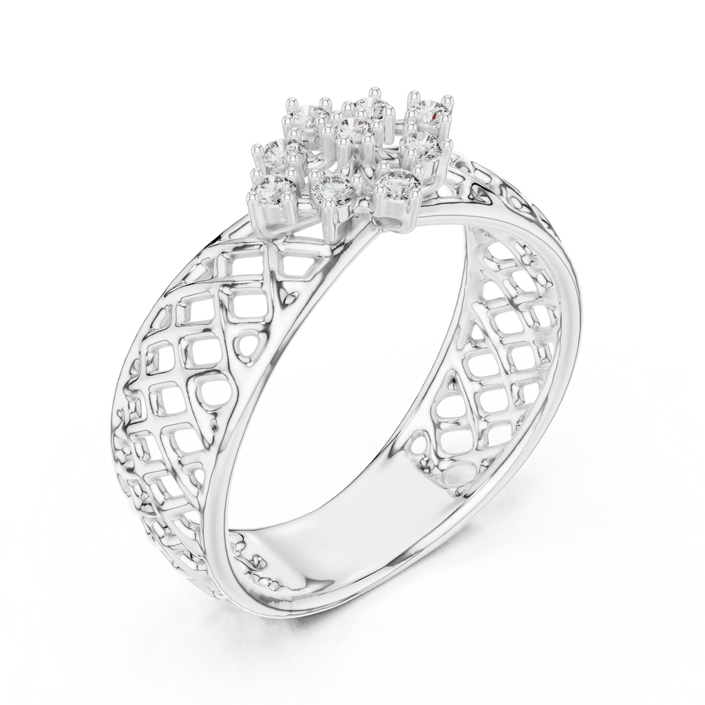 Jaalika Openwork Lattice Lab Grown Diamond Cocktail Ring