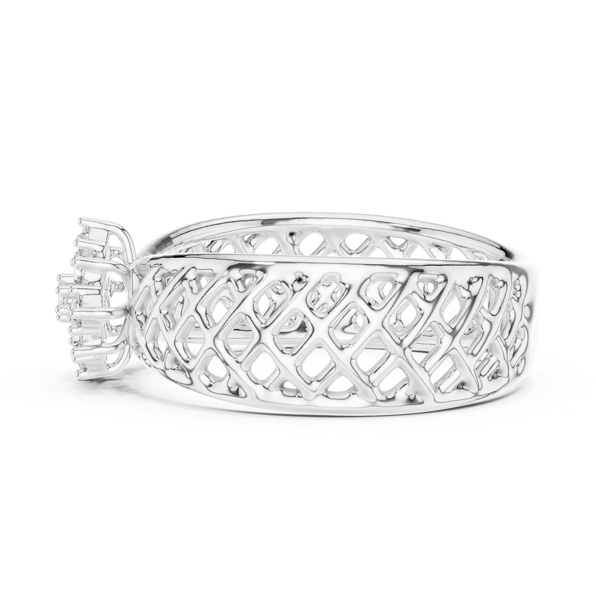 Jaalika Openwork Lattice Lab Grown Diamond Cocktail Ring