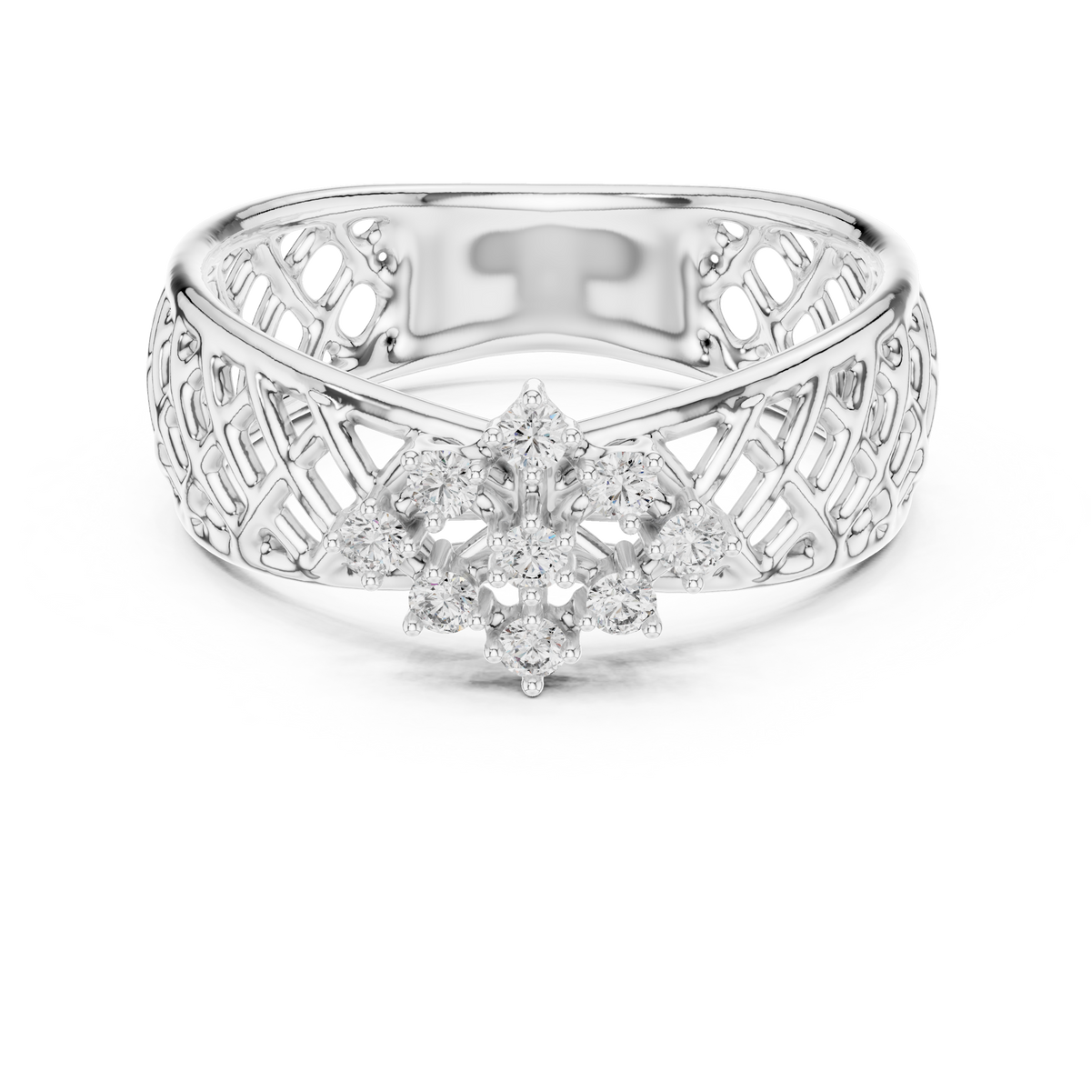 Jaalika Openwork Lattice Lab Grown Diamond Cocktail Ring